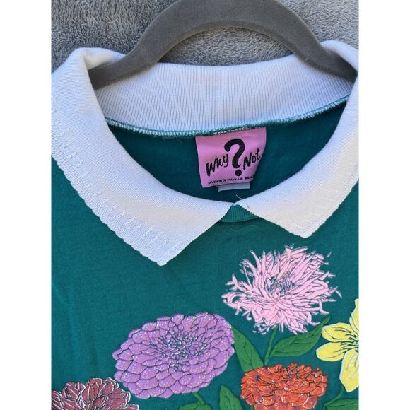Vintage Puffy Bright 20W Sweatshirt Kitsch Wildflowers Grandmacore - Picture 7 of 10